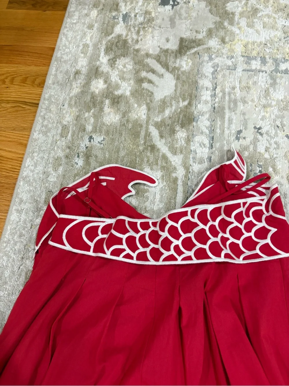 Commense Red Embroidered Fish Maxi Dress - Picture 4 of 6